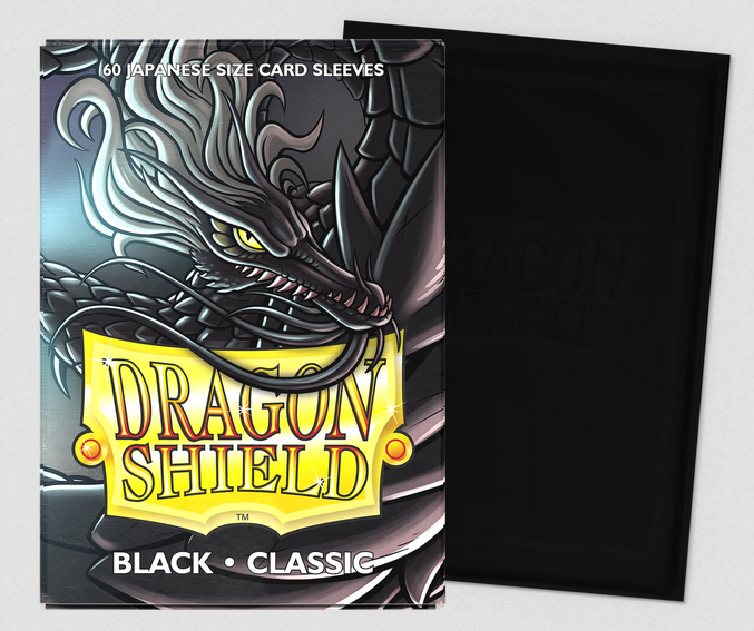 Dragon Shield - 60 Sleeves Classic Black Japanese Size