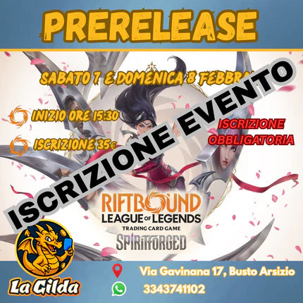 ISCRIZIONE EVENTO PRERELEASE - Riftbound Spiritforged