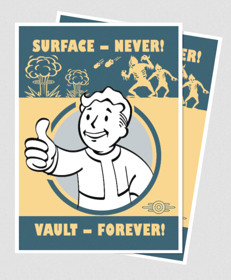 PREORDINE - Ultra Pro Apex Sleeves - Fallout Vault Boy: Surface - Never!