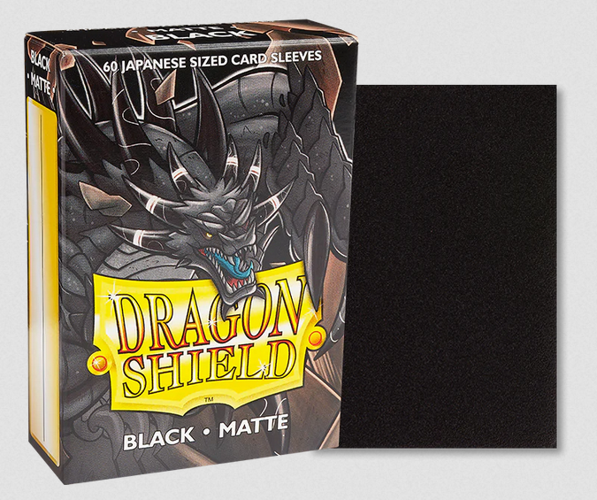 Dragon Shield - 60 Sleeves Matte Black Japanese Size