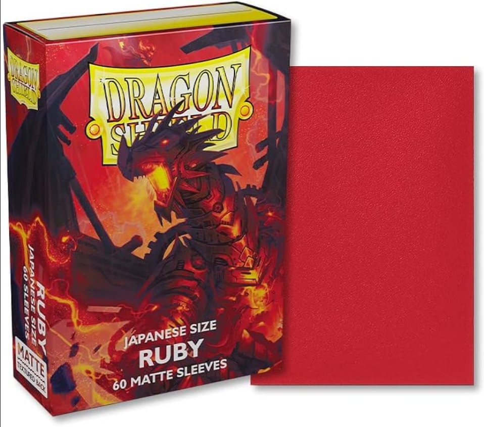 Dragon Shield - 60 Sleeves Matte Ruby Japanese Size