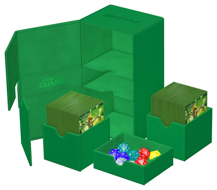 Ultimate Guard - Twin Flip`n`Tray 200+ XenoSkin - Monocolor Green