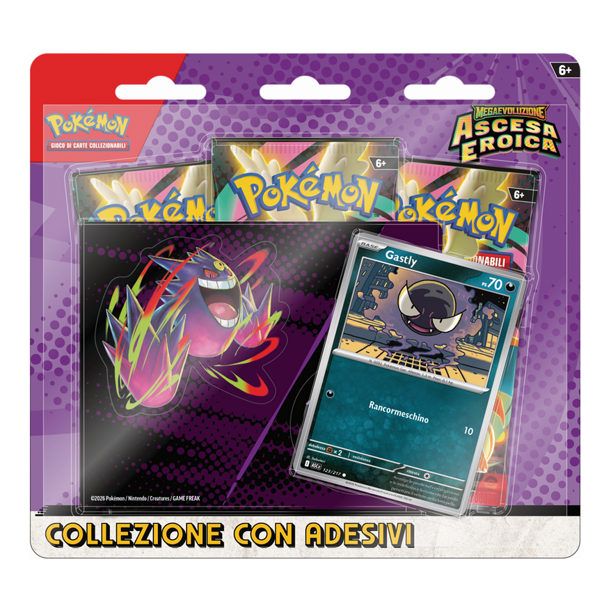 Pokémon Ascesa Eroica – Collezione con Adesivi - Mega Gengar e Gastly ITA